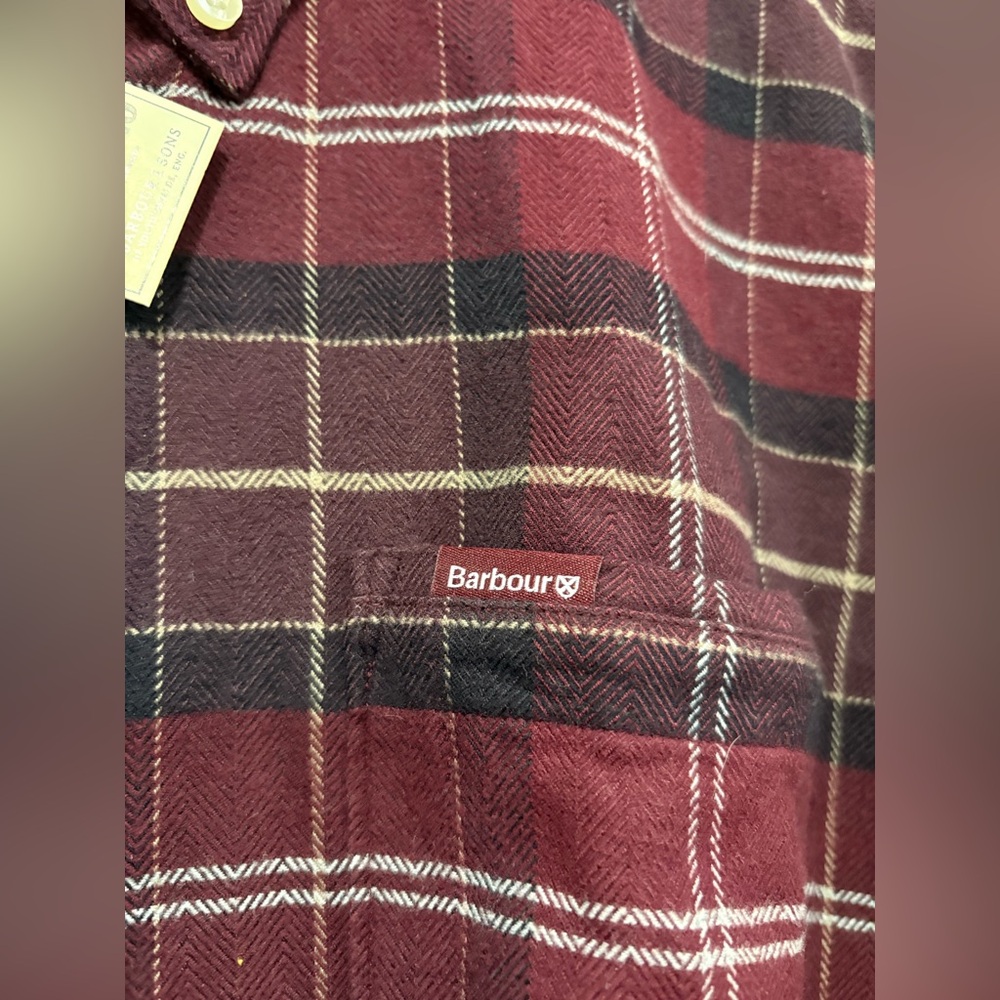 NWT Barbour Kyeloch Tailored Fit Red Wintered Tartan british style Shirt US XL - Picture 6 of 8